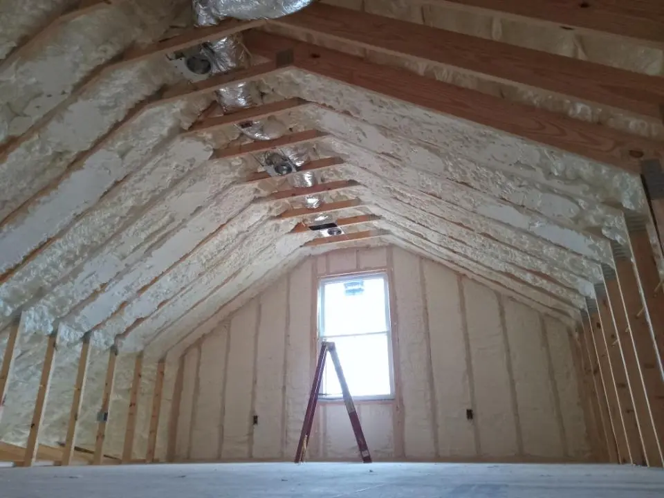 Spray foam roofing application for Crawl Space Insulation project in West Falls Church